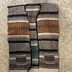 Vintage 1960s handmade Mexican serape biker vest